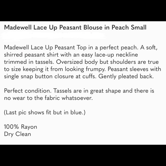 Madewell Lace up flowy Peach Top - Picture 10 of 11